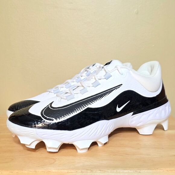Nike Alpha Huarache Elite 4 Low MCS Baseball Cleats White Black FD6255-101 11.5 - Picture 3 of 7